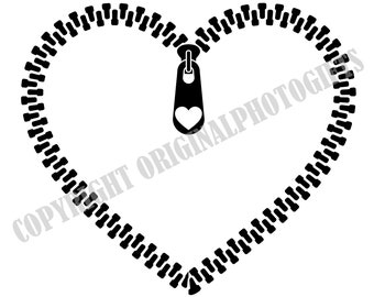 Download Zipper Heart Svg Etsy