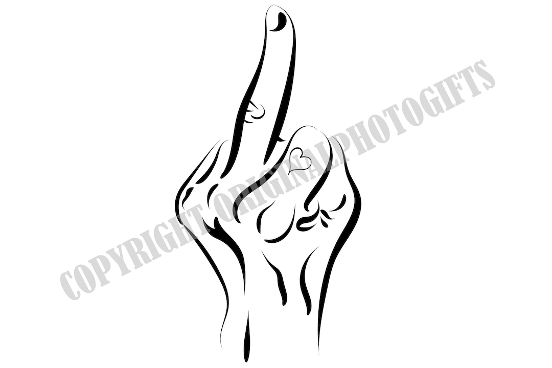 Doigt dhonneur Svg Drôle de majeur Svg Silhouette du Etsy Canada