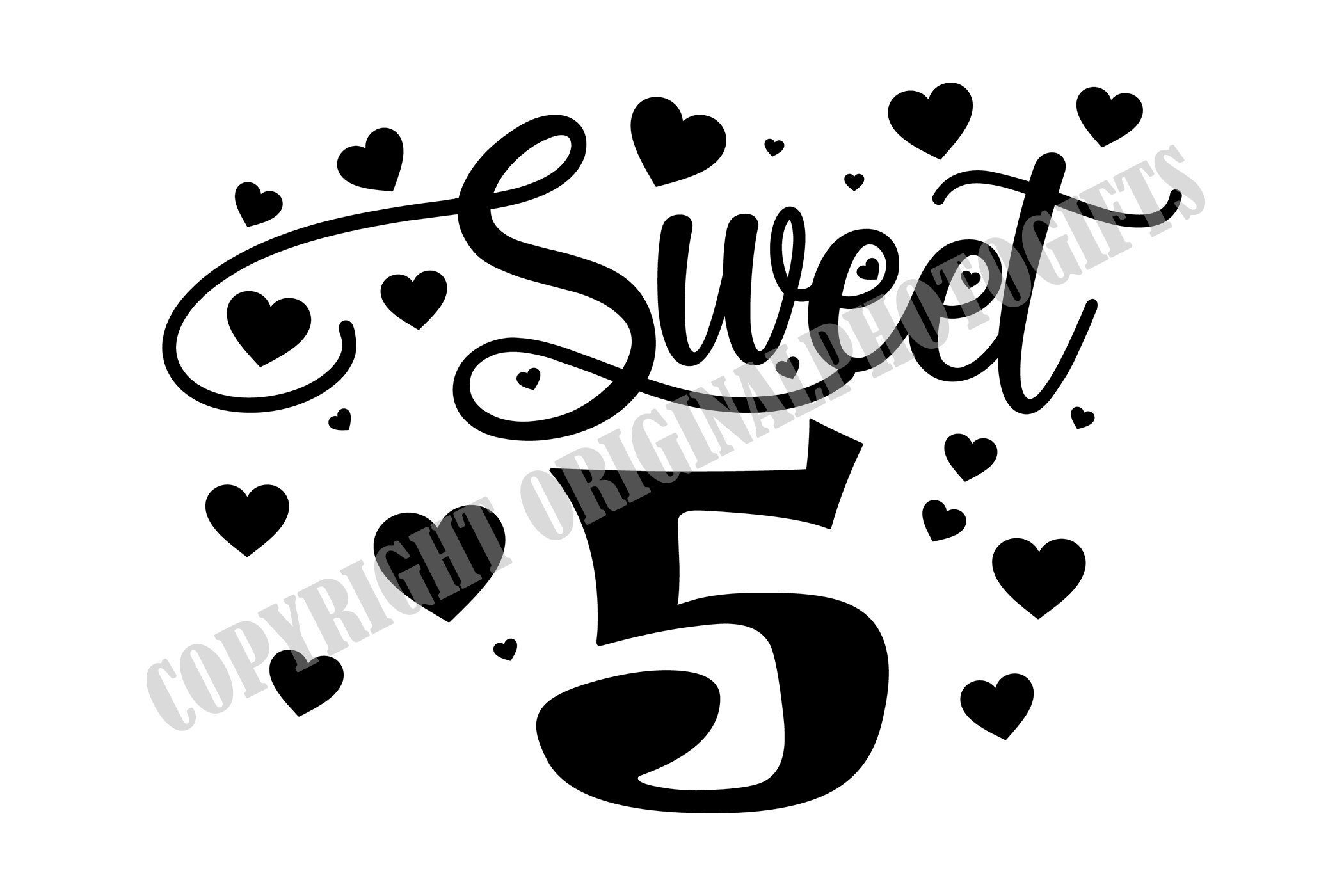 Sweet Five svg Sweet 5 svg Fifth birthday svg 5th Birthday Etsy