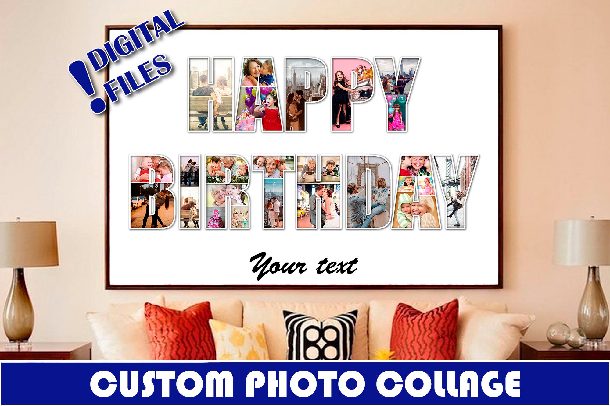 Birthday Photo Collage Personalised Photo Collage Custom Etsy