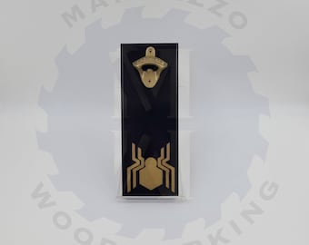 Black and Gold Tom Holland Spiderman Magnetic Bottle Opener
