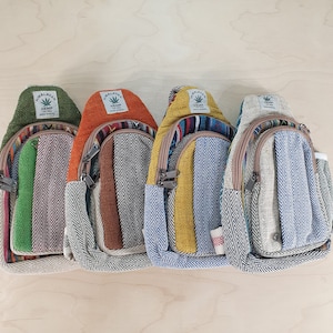 Hanf Casual Bag, Crossbody, Vegan, Handgemacht aus Hanfsamen, Leicht, Langlebig, Umweltfreundlich, Hergestellt in Nepal