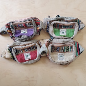 Hemp Fanny Pack, Vegan, Handmade from Hemp Seed, Lightweight, Durable, Eco-friendly, Made in Nepal