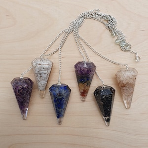 Orgonite Pendulum, Crystal Pendulum, Stone Pendulum, Divination Tool, Dowsing, Intuitive Awareness, Energy Balancing