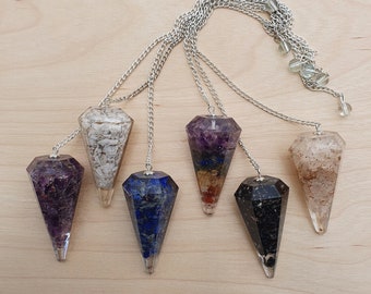 Orgonite Pendulum, Crystal Pendulum, Stone Pendulum, Divination Tool, Dowsing, Intuitive Awareness, Energy Balancing