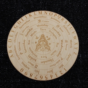 Pendulum Board, Chakra Goddess, Divination Tool, Intuition, Meditation, Third Eye, Bold Font