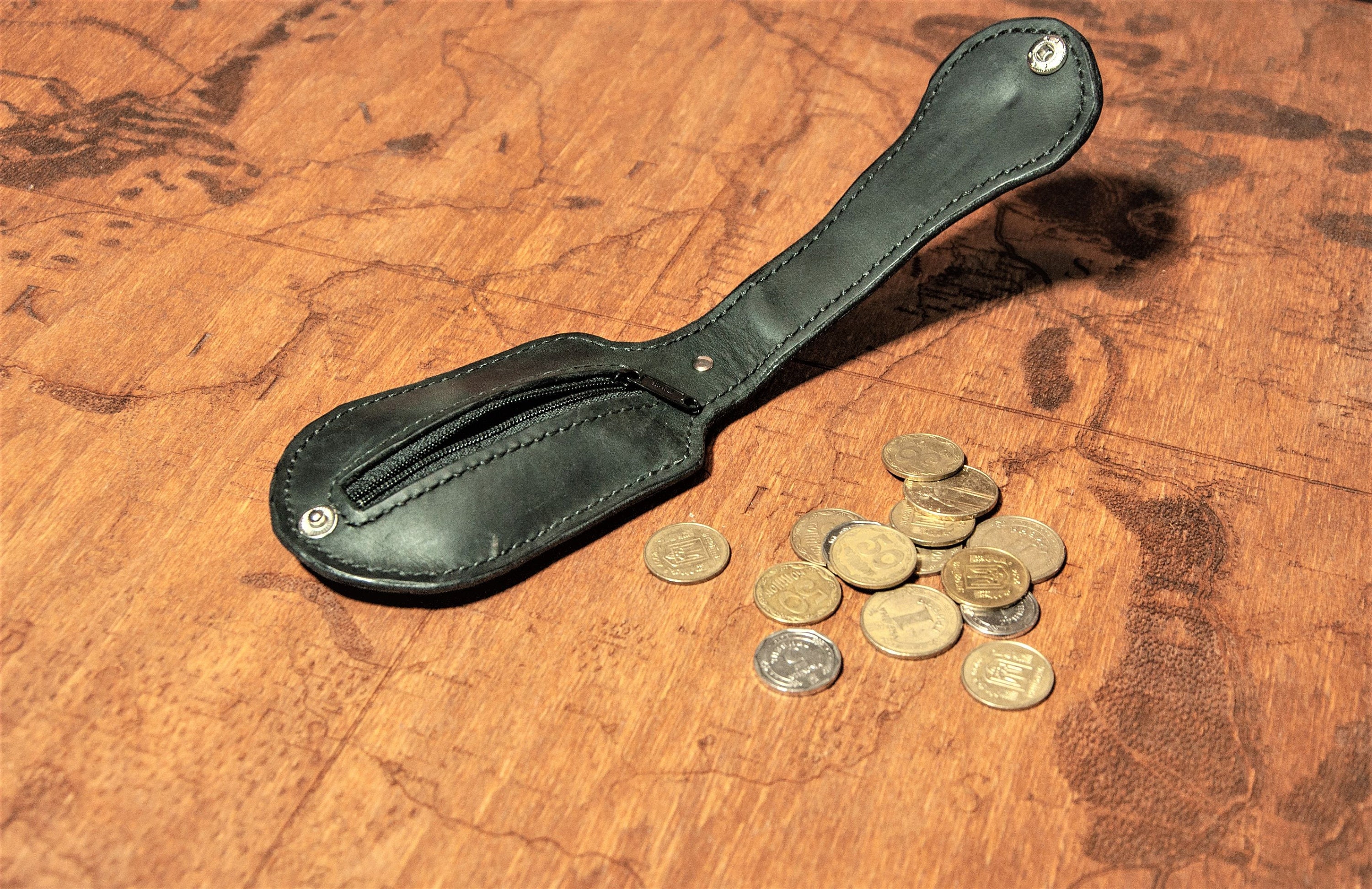 Leather selfdefense handstitched Slapper Belt Coin Wallet Etsy