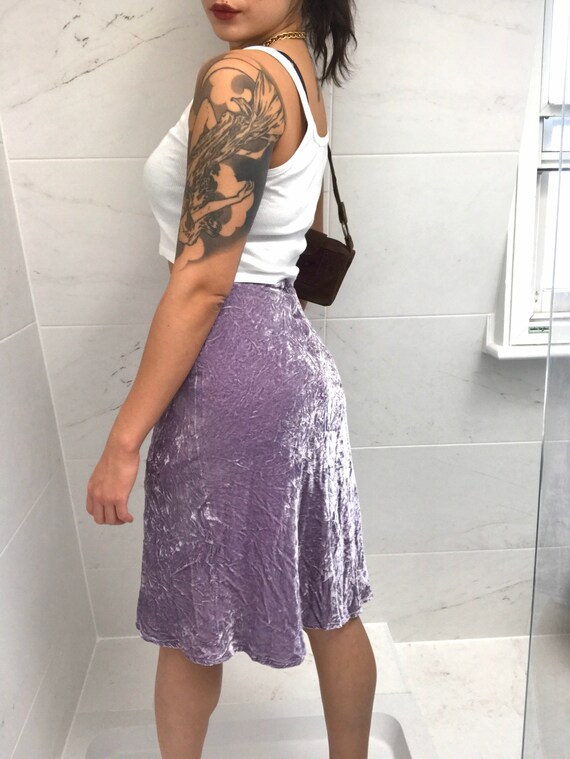 Lilac Lavender Crushed Velvet Skirt