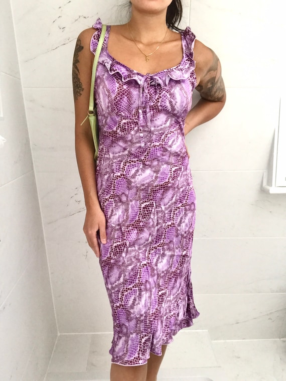 open lace back dress Deception Snake Foil Print Velour Mini Wrap Dress | Disturbia main image 0