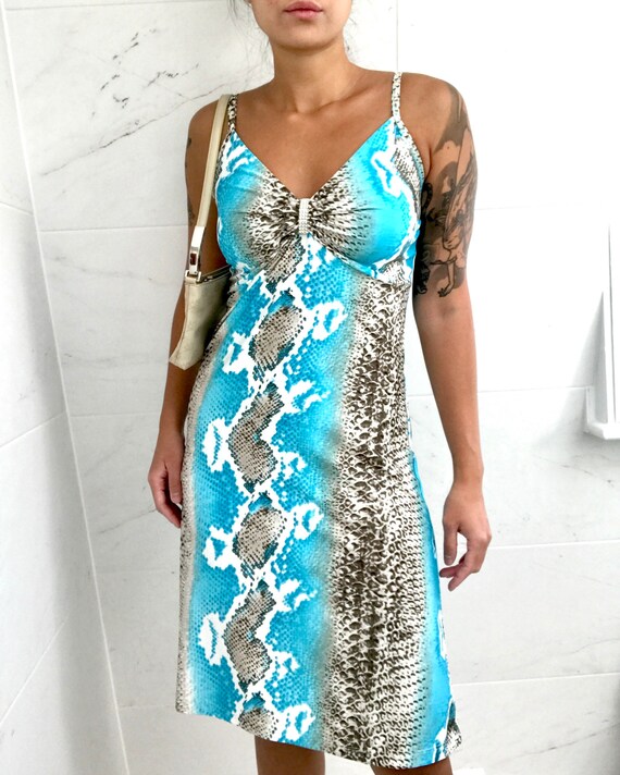 Roberto Cavalli Vintage Y2K Turquoise Blue Grey Sn