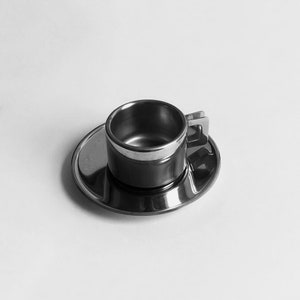 Vintage Casalinghi Steel Espresso Cup & Saucer