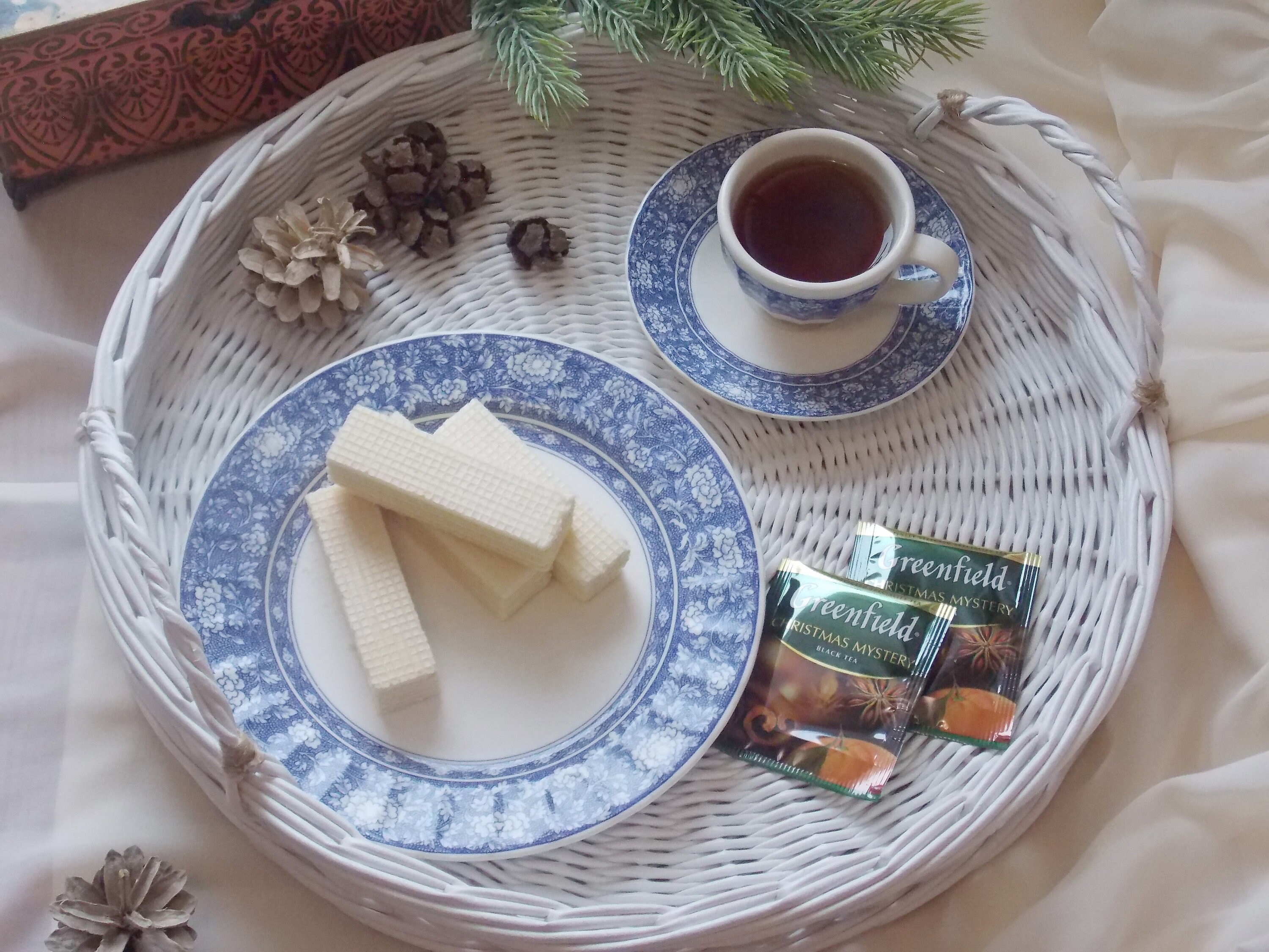 Große Runde weiße Korb Tablett mit Griffen romantische | Etsy