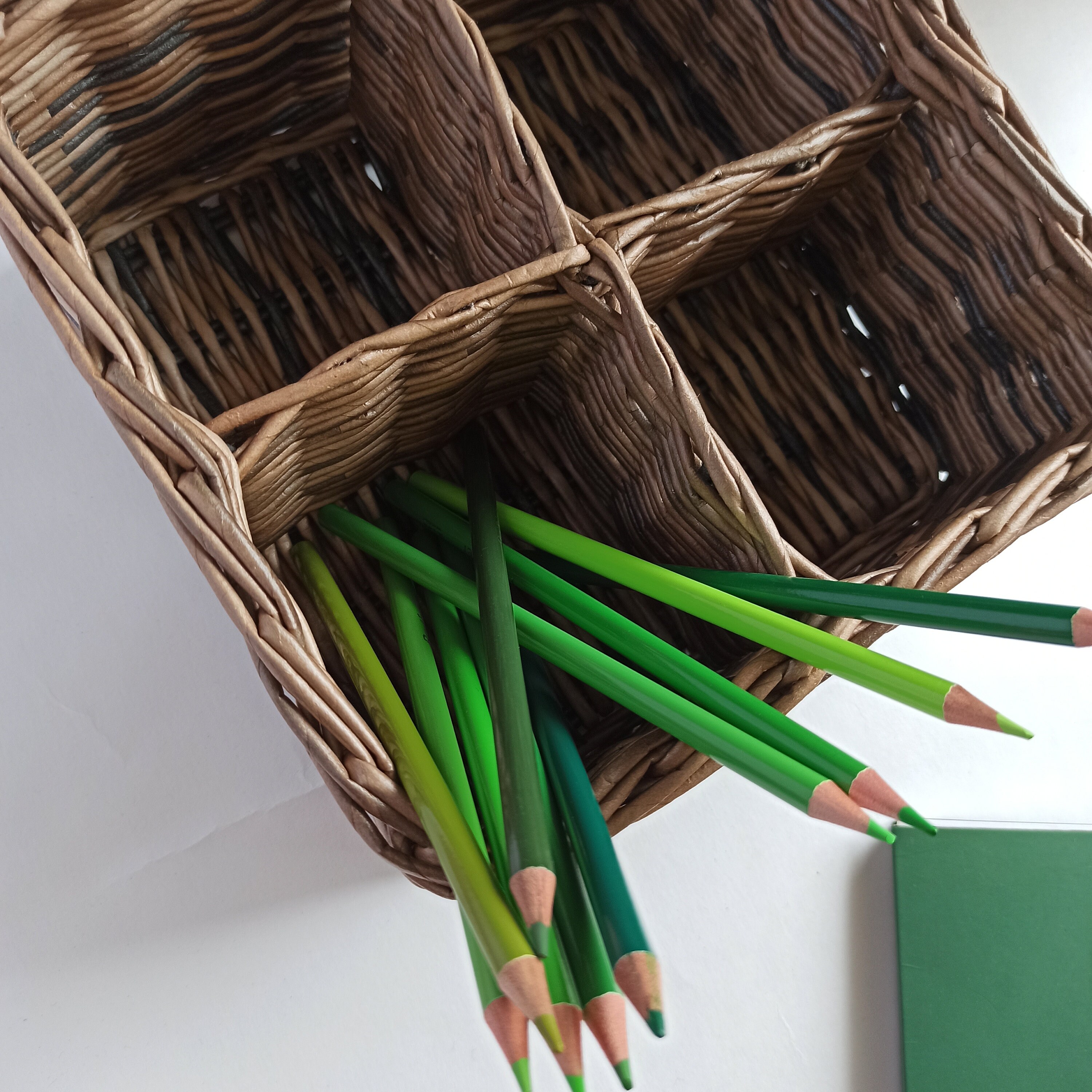 Dark brown wicker box with dividers Square storage basket Etsy
