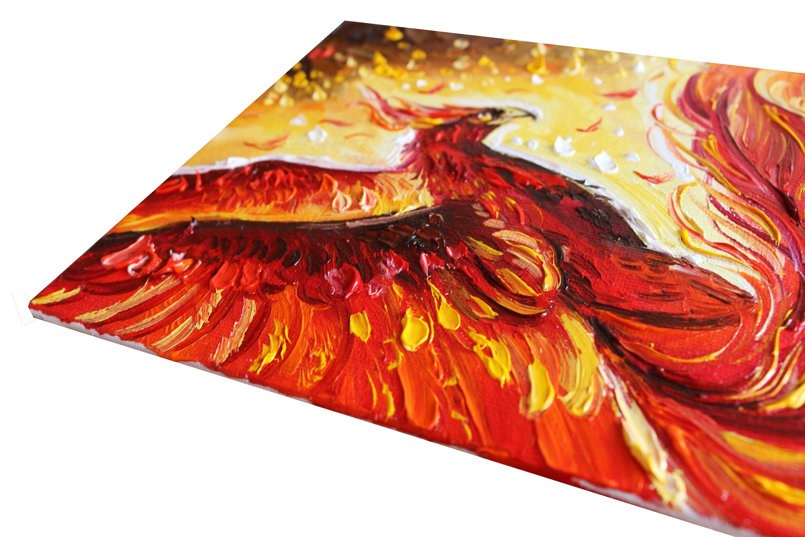 Phoenix Painting Phoenix Bird Original Art Small Oil Painting Etsy