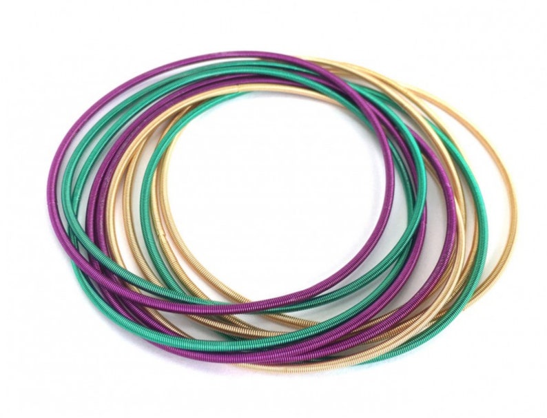 mardi gras guitar string bracelets