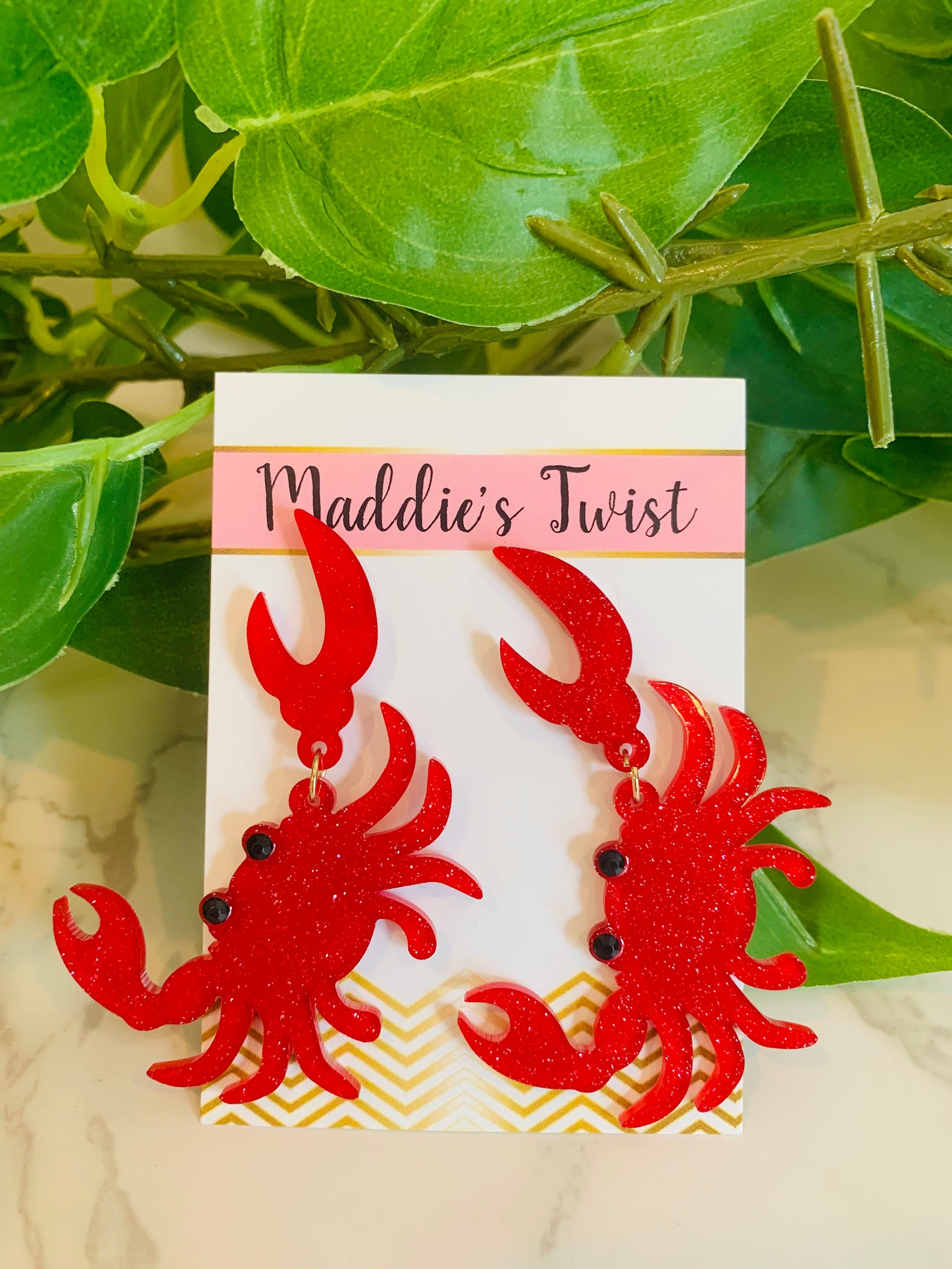 Beaded Seafood Earrings Beaded Crab Earrings Beaded Shrimp Etsy