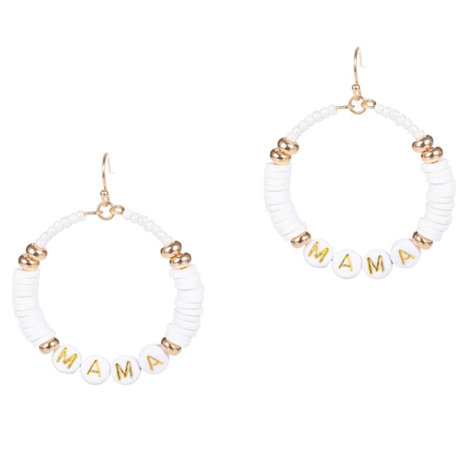 MAMA Letter Dangle Earrings - Pearl & Rhinestone Drop Earrings For Mothers (Mother's Day Gift) - View #3