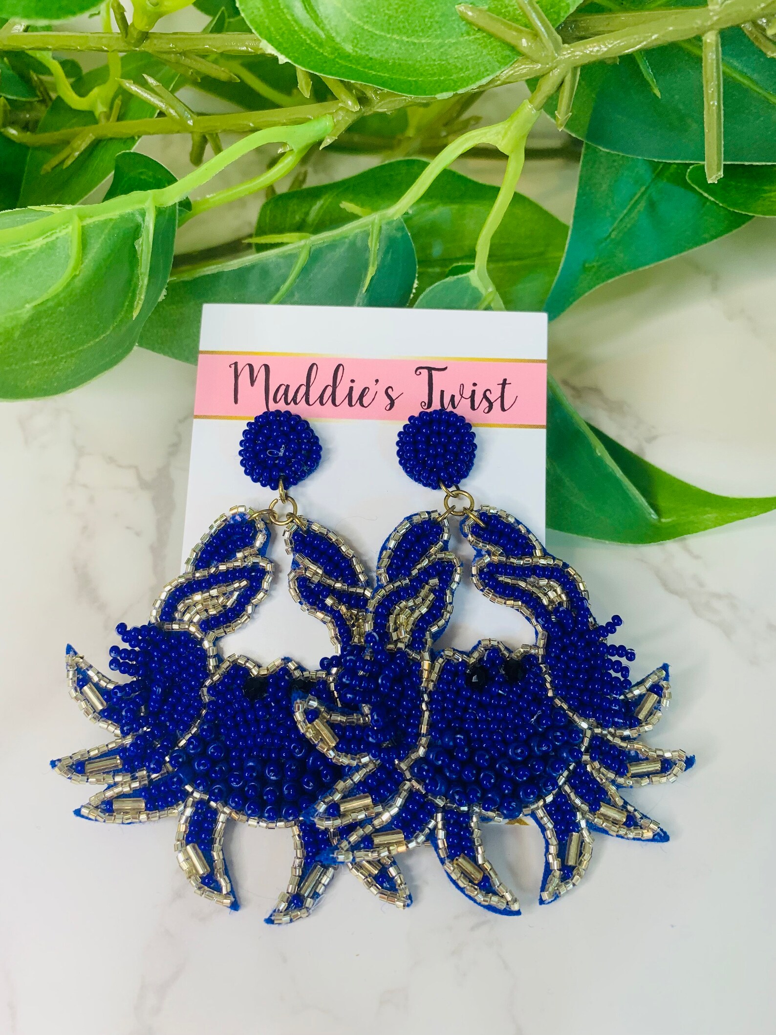 Beaded Seafood Earrings Beaded Crab Earrings Beaded Shrimp Etsy