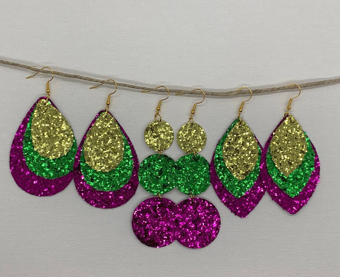 mardi gras earrings