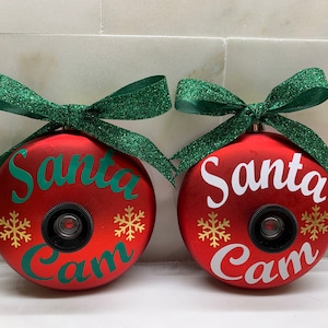 Santa Cam, Santa Cam Ornament, Santa Camera, Christmas Ornament, Santa Camera Ornament, SantaSurveillance, 2020 Ornament, shatterproof ornam