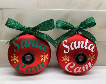 Santa Cam, Santa Cam Ornament, Santa Camera, Christmas Ornament, Santa Camera Ornament, SantaSurveillance, 2020 Ornament, shatterproof ornam