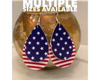 Fourth of July, American Flag, Red White and Blue Earrings, Memorial Day Earrings, 4th of July Earrings, American Flag Earrings