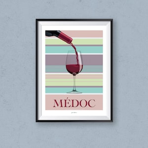 Médoc Red Wine - Travel Poster / Delicatessen / France