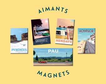 Magnets / Basque Country / Pyrenees / Souvenir Magnet / Travel Magnet / Panorama Magnet / Deco