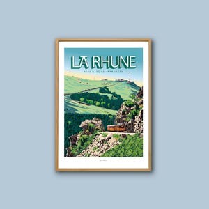 La Rhune poster / Basque Country - Pyrenees / Travel poster / Vintage / Wall art / Art print / Deco /