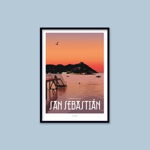 Affiche  San Sebastian / Pays Basque / Espagne / Poster vintage / Art mural / Art print / Deco / travel poster