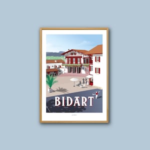 Bidart poster / Vintage poster / Wall art / Art print / Deco / Basque Country / travel poster