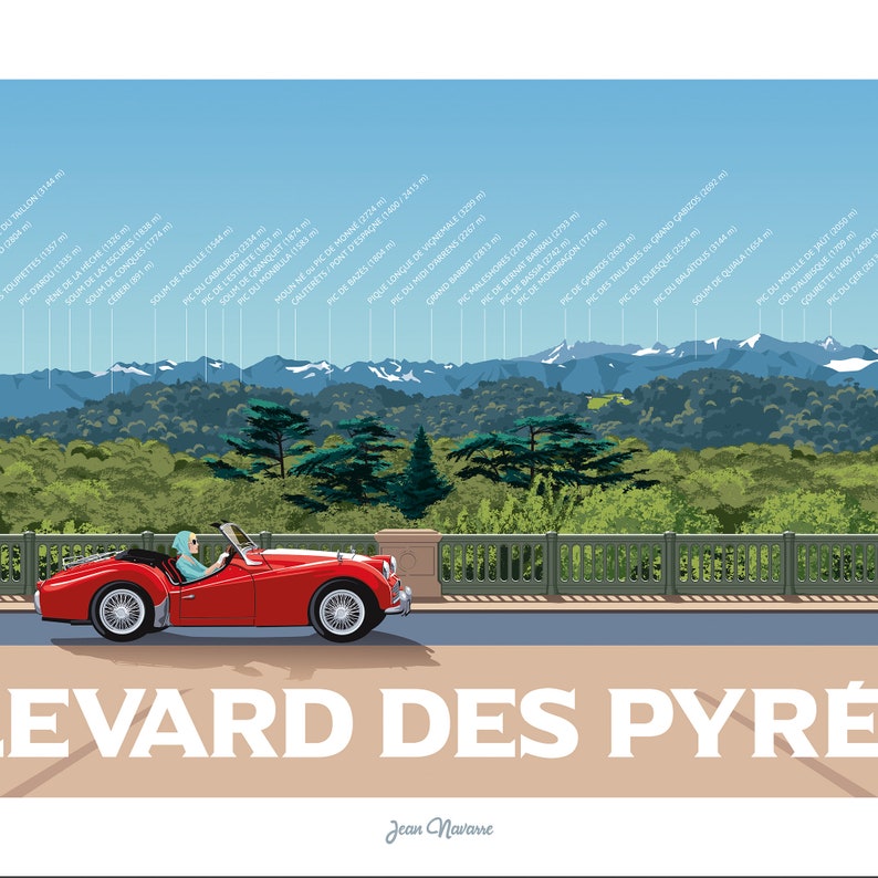 Affiche Pyrénées / Affiche panoramique / Poster vintage / Art mural / Art Print / Deco / Paysage montagnes / travel poster image 3