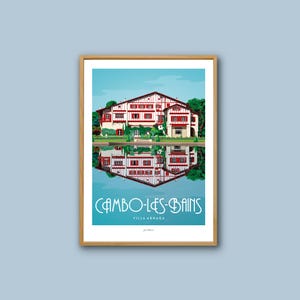Cambo-Les-Bains poster - Arnaga / Basque Country / Edmond Rostand / Vintage poster / Wall art / Art print / Deco / travel poster