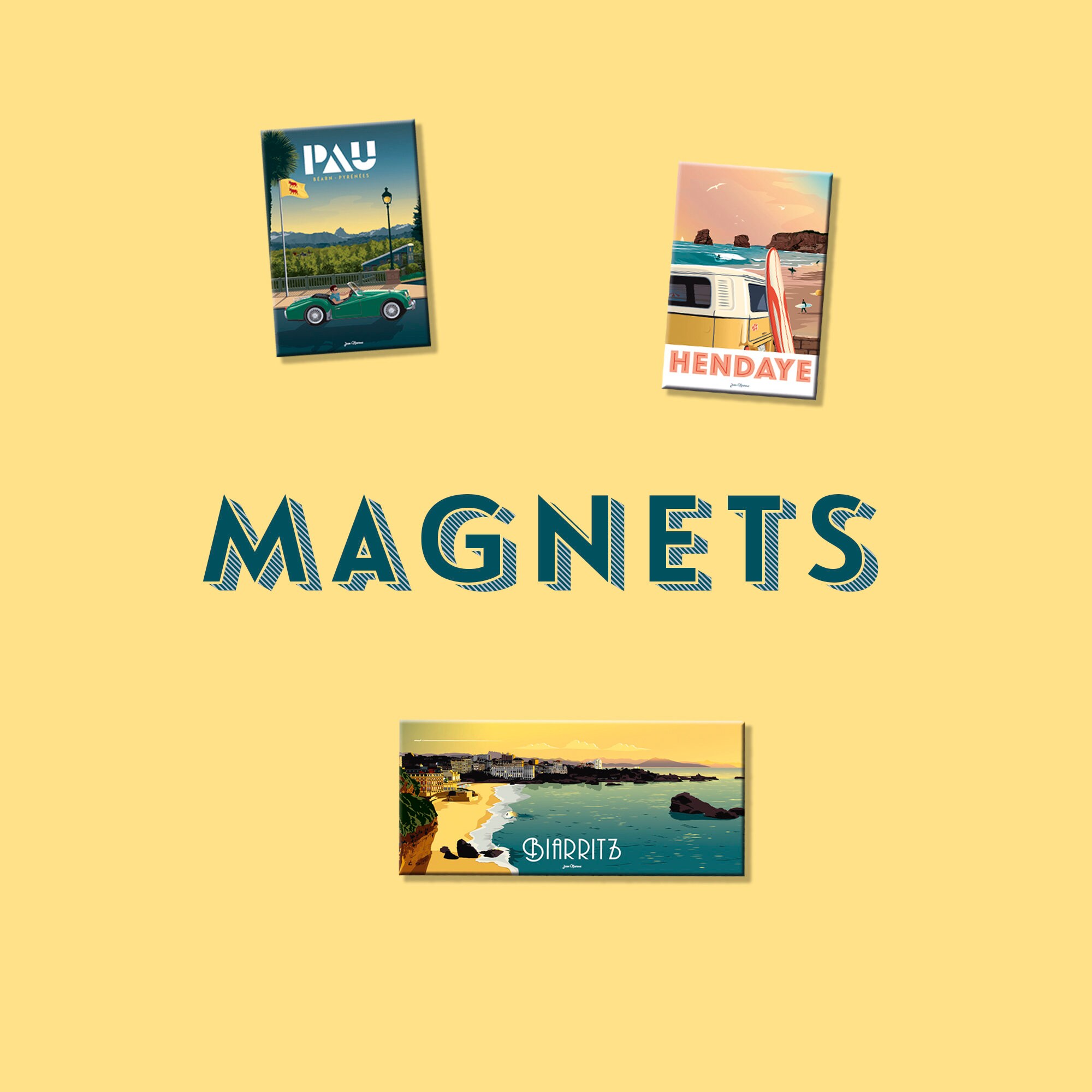 Magnets/Pays Basque Pyrénées Magnet Souvenir Travel Panorama Deco
