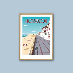 Affiche  Hossegor - Landes / Poster vintage / Art mural / Art print / Deco / travel poster