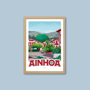 Ainhoa poster - Basque Country / Vintage poster / Wall art / Art print / Deco / travel poster