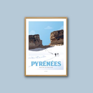 Pyrenäen-Plakat - Brèche de Roland / Reiseplakat / Vintage-Plakat / Wandkunst / Dekoration