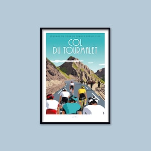 Affiche Col du Tourmalet / Tour de France / Art Mural / Art print / Déco / Vintage / Pyrénées / travel poster