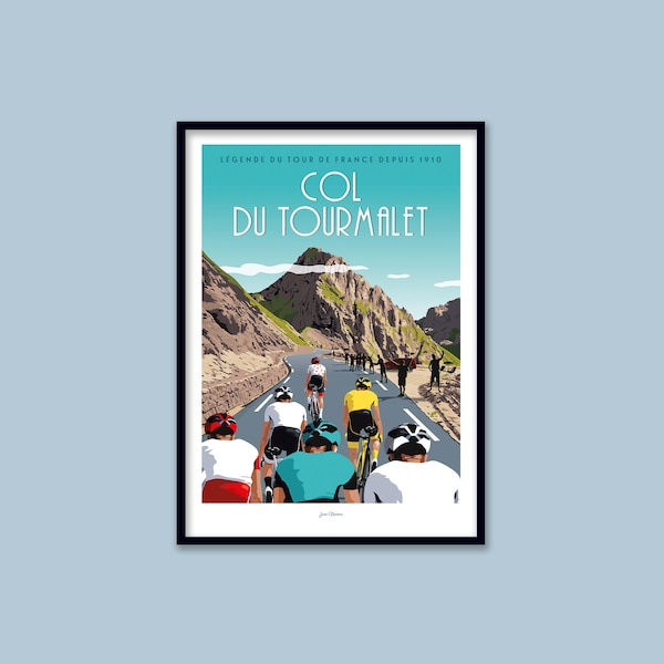 Affiche Col du Tourmalet / Tour de France / Art Mural / Art print / Déco / Vintage / Pyrénées / travel poster