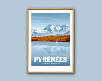 Pyrennes - Pic du Midi de Bigorre / Travel Poster / France