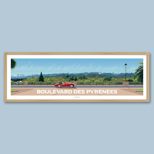 Cartel de los Pirineos / Cartel panorámico / Cartel vintage / Arte de pared / Impresión de arte / Deco / Paisaje de montaña / cartel de viaje