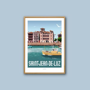 Saint-Jean-de-Luz poster / Vintage poster / Wall art / Art print / Deco / Basque Country / travel poster