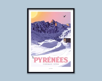 Pyrenees poster - Vignemale / Vintage poster / Wall art / Art print / Deco / Travel poster
