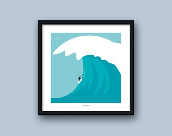 Affiche vague / Belharra / Affiche sport / Surf / Océan / Pays basque / Affiche déco