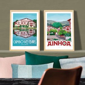 Affiche Cambo-Les-Bains Arnaga / Pays Basque / Edmond Rostand / Poster vintage / Art mural / Art print / Deco / travel poster image 4