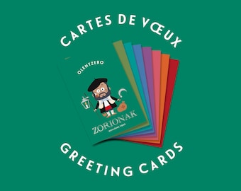 Cartes de vœux / Basque / Euskara /Zorionak / Meilleurs Vœux / Anniversaire / Bonne chance