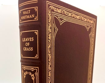 Vintage Leather Leaves of Grass by Walt Whitman, 1981, Gilded Full Leather Franklin Library Collectors Edition