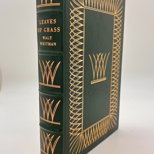 Vintage Leather Leaves of Grass by Walt Whitman, 1977, Vintage Gilded Easton Press Collector’s Edition, Illustrated by Rockwell Kent