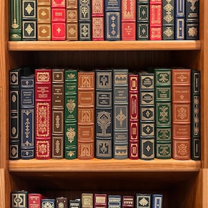 Leather Gilded Classic Books, (1979-1984) Vintage Quarter Leather Franklin Library Books, Priced Individually with Conditions in Description