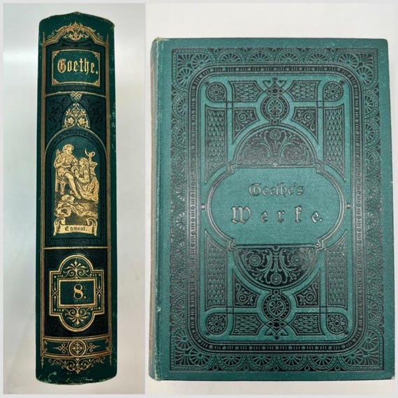 Antique Goethe's Works (werfe) German Bookset, 1875, 10 Volumes